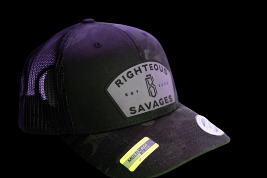 Righteous Savages Black Multicam Trucker Hat